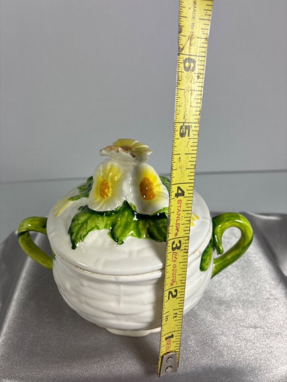 Vintage Lefton Rustic Daisy Sugar Bowl - Picture 13 of 14